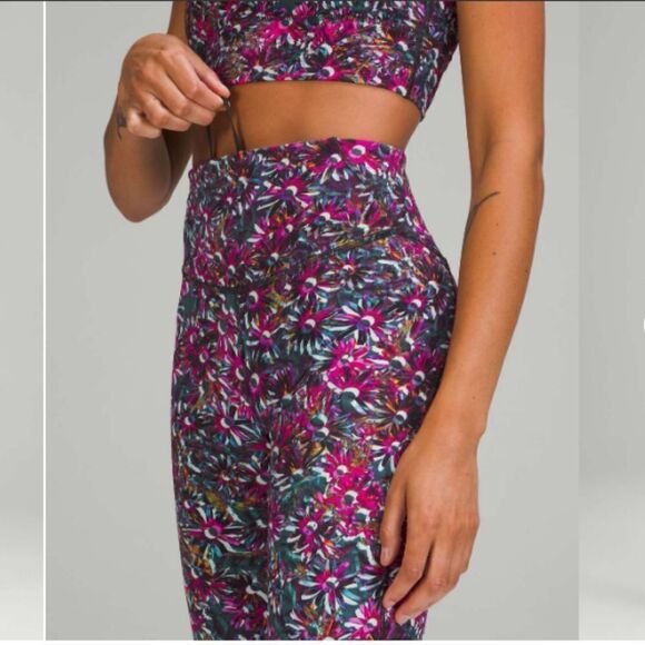 Lululemon Base Pace Leggings High-rise Running Tight Floral Electric Multi 6 - Picture 11 of 13